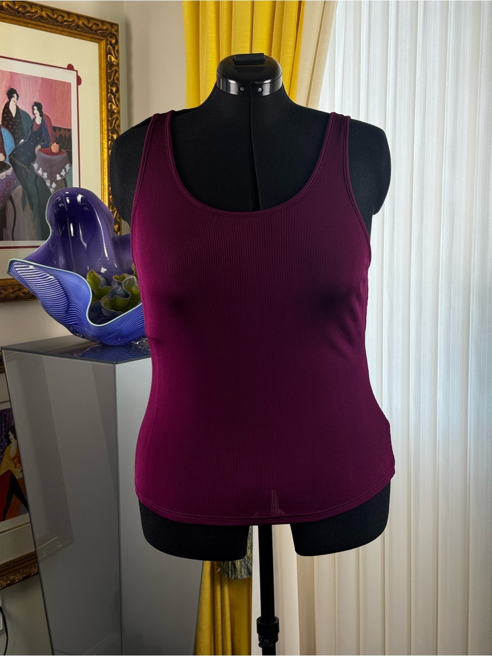 NWT St. John Sleeveless Ribbed Tank - Deep Plum